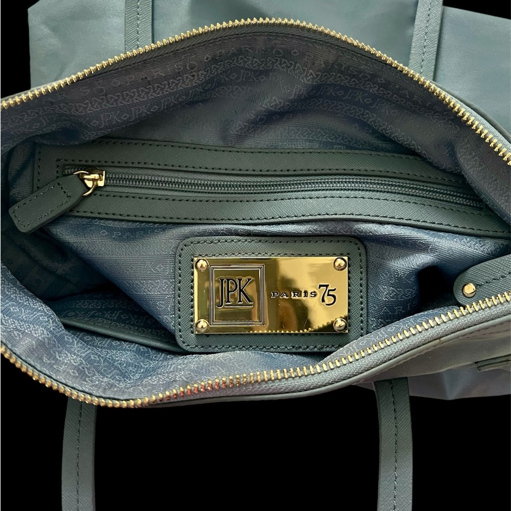 JPK Paris Nylon Shopping Tote Bag | Silver Blue Grey | Preowned - Picture 5 of 9